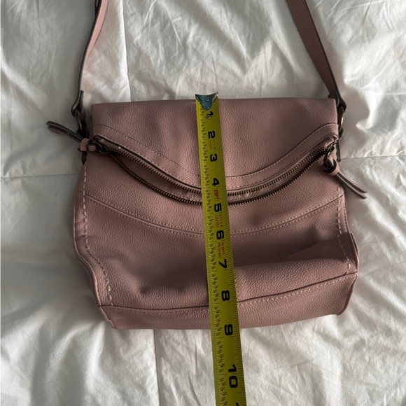 Blush Pink Faux Leather Crossbody Purse – Medium Size, Adjustable Strap - Picture 10 of 15